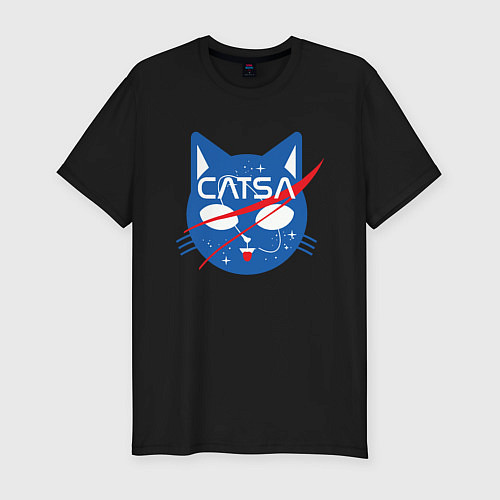 Мужская slim-футболка CATSA / Черный – фото 1