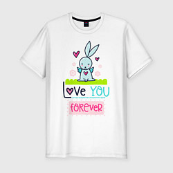 Мужская slim-футболка Любящий заяц