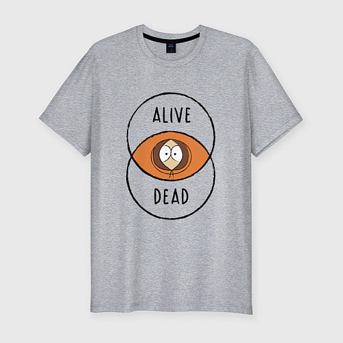 Мужская slim-футболка Между жизнью и смертью / Меланж – фото 1