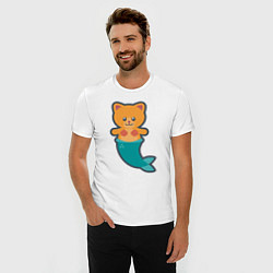 Футболка slim-fit Cat Mermaid, цвет: белый — фото 2