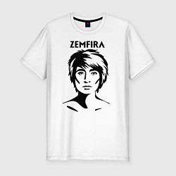 Футболка slim-fit ZEMFIRA эскиз портрет, цвет: белый