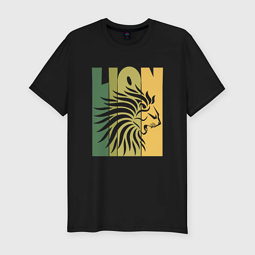 Мужская slim-футболка Jamaica Lion / Черный – фото 1