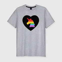 Мужская slim-футболка Pop It - Unicorn - Heart