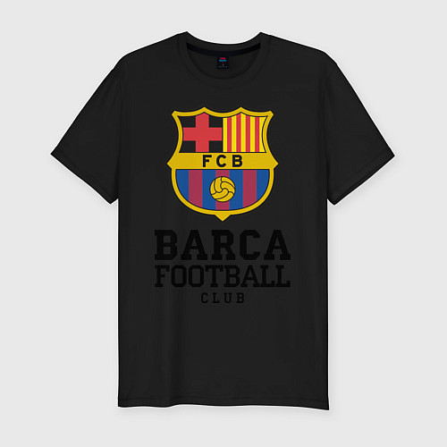 Мужская slim-футболка Barcelona Football Club / Черный – фото 1