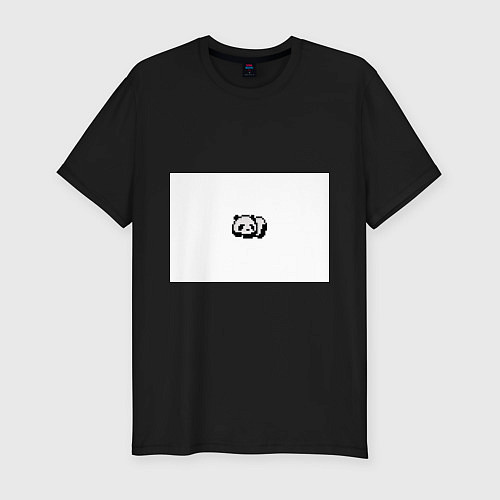 Мужская slim-футболка Панда / Черный – фото 1