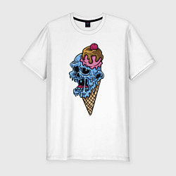 Мужская slim-футболка Horror ice cream