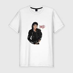 Мужская slim-футболка BAD Майкл Джексон