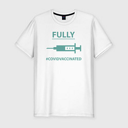 Футболка slim-fit Covid Vaccinated, цвет: белый