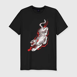 Футболка slim-fit Тигр самурая, цвет: черный