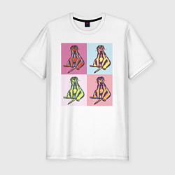 Мужская slim-футболка Сурикат поп-арт