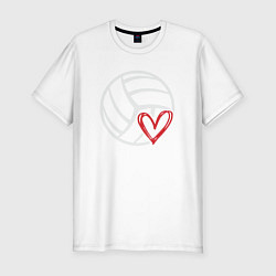 Футболка slim-fit Love Volleyball, цвет: белый