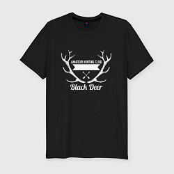 Мужская slim-футболка Черный олень