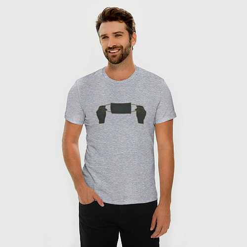 Мужская slim-футболка Маска / Меланж – фото 3