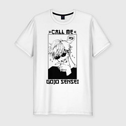 Мужская slim-футболка CALL ME GOJO SENSEI