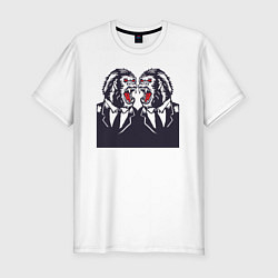 Мужская slim-футболка Злые обезьяны в костюмах