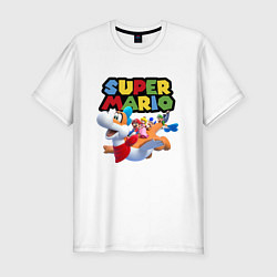 Футболка slim-fit Super Mario убойная компания, цвет: белый