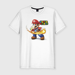 Мужская slim-футболка Марио очень крутой!