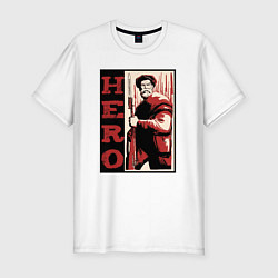 Мужская slim-футболка Настоящий герой СССР