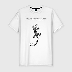 Мужская slim-футболка Ящерица