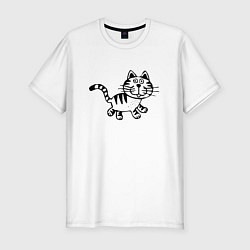 Мужская slim-футболка Черный кот
