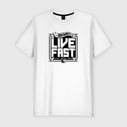 Футболка slim-fit Hot Wheels Live Fast, цвет: белый