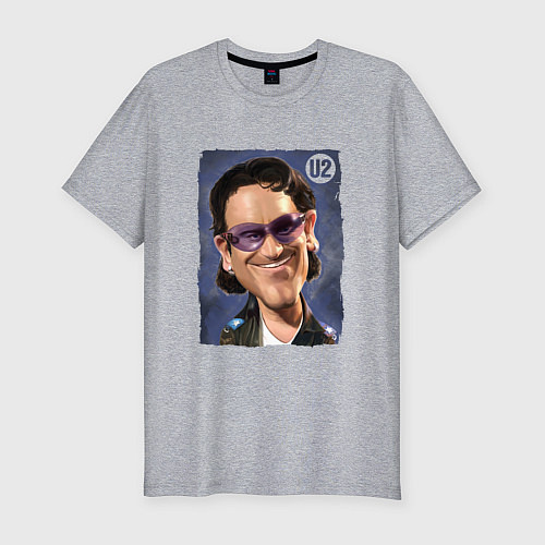 Мужская slim-футболка Боно Bono U2 ЮТУ Z / Меланж – фото 1