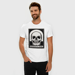 Футболка slim-fit Memento mori помни о смерти, цвет: белый — фото 2