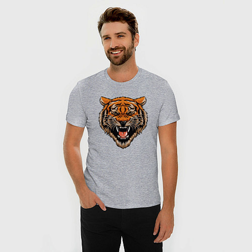Мужская slim-футболка Tiger Hunter / Меланж – фото 3