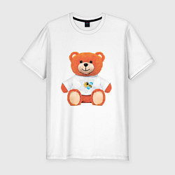 Мужская slim-футболка Медвежонок в маечке