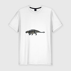 Мужская slim-футболка Анкилозавр