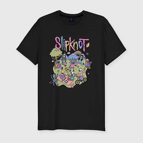 Мужская slim-футболка SLIPKNOT / Черный – фото 1