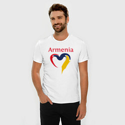 Футболка slim-fit Armenia Heart, цвет: белый — фото 2