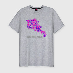 Мужская slim-футболка Карта - Армения