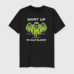 Футболка slim-fit WHAT UP MY GLIP GLOPS?!, цвет: черный