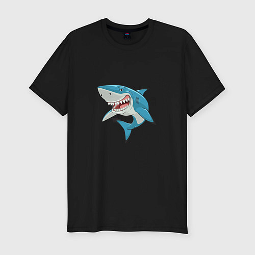 Мужская slim-футболка Акула-молот / Черный – фото 1