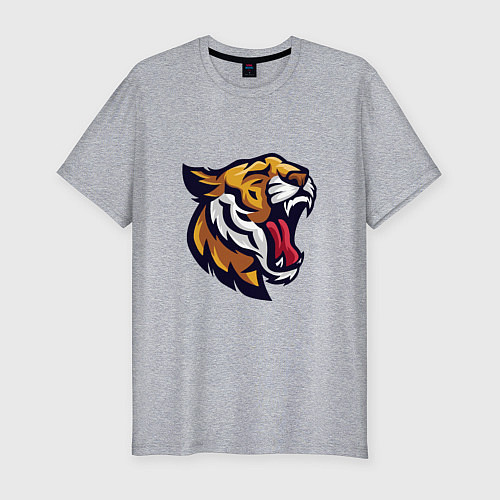 Мужская slim-футболка Roar - Tiger / Меланж – фото 1