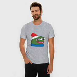 Футболка slim-fit Pepe, pepe happy, Пепе хеппи, pepe happy new year, цвет: меланж — фото 2