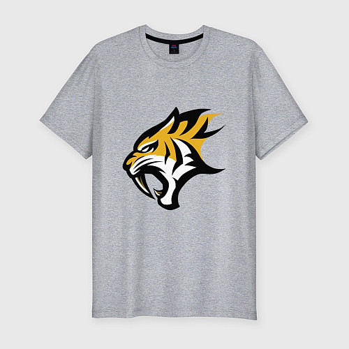 Мужская slim-футболка Scream Tiger / Меланж – фото 1