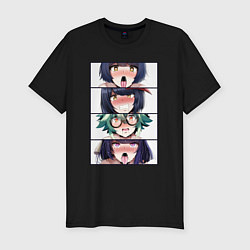 Футболка slim-fit Genshin Impact Ahegao face, цвет: черный