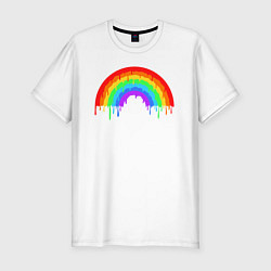 Футболка slim-fit Colors of rainbow, цвет: белый