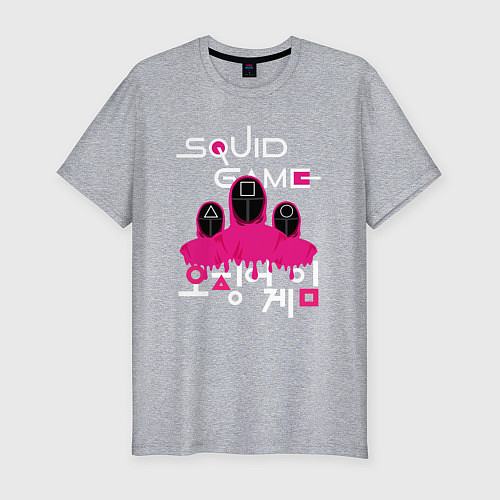 Мужская slim-футболка Игра в кальмара: Команда / Меланж – фото 1