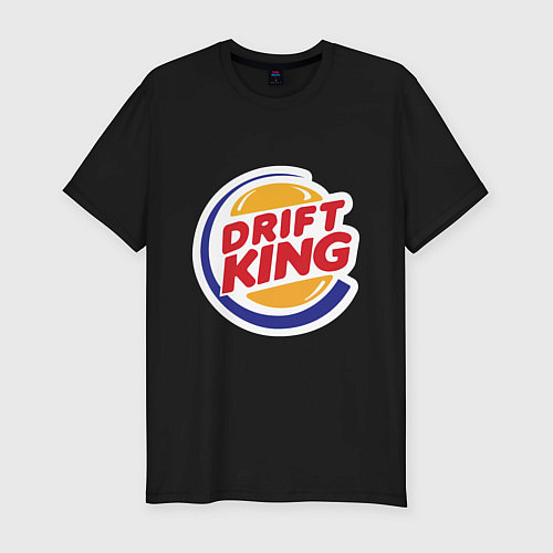 Мужская slim-футболка Drift король / Черный – фото 1