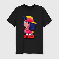 Футболка slim-fit Meg Brawl Stars - Фанатский рисунок, цвет: черный