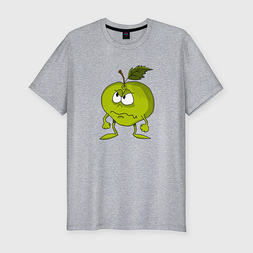 Мужская slim-футболка Злое яблоко / Меланж – фото 1