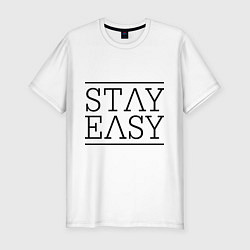 Футболка slim-fit Stay easy, цвет: белый