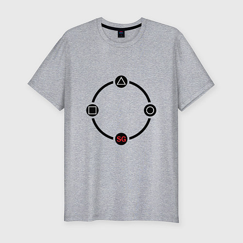 Мужская slim-футболка Squid Game Circle / Меланж – фото 1