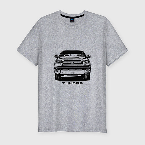 Мужская slim-футболка Тойота Тундра / Меланж – фото 1