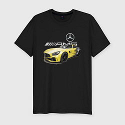 Мужская slim-футболка Mercedes V8 BITURBO AMG Motorsport
