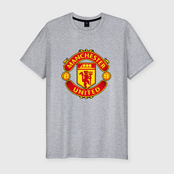 Футболка slim-fit Манчестер Юнайтед логотип, цвет: меланж