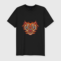 Футболка slim-fit Tiger Fire, цвет: черный